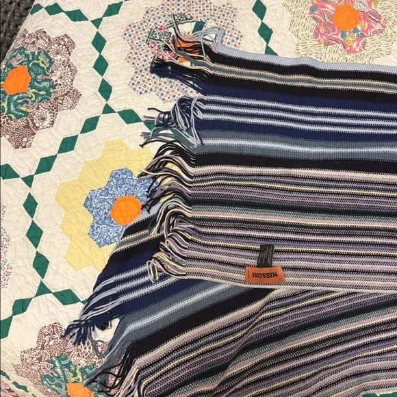 Missoni blue tone Striped Knit Scarf - Picture 3 of 5